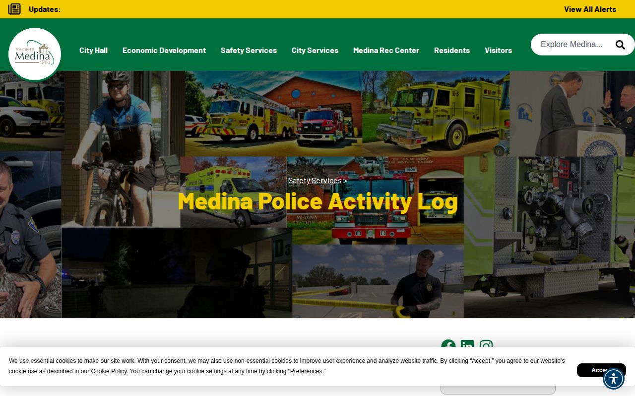 Medina County City of Medina arrest records activity log